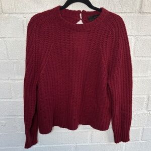 360 Cashmere Merino Wool Cashmere Rich Burgundy Crew Neck Sweater sz S